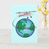 Bruder glücklich Geburtstag mit Flugzeug Karte (Gelbe Blume)