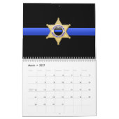 Brüder halten Abzeichen Thin Blue Line Kalender (Mär 2027)