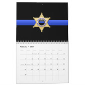 Brüder halten Abzeichen Thin Blue Line Kalender (Feb 2027)
