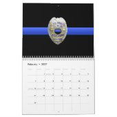 Brüder halten Abzeichen Thin Blue Line Kalender (Feb 2027)