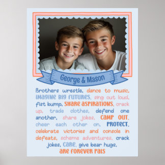 Brüder Herz berührender und sentimentaler Fotodruc Poster