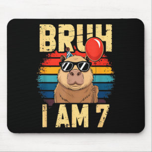 Bruder Ich Bin 7 Capybara Kinder 7. Geburtstag Ret Mousepad