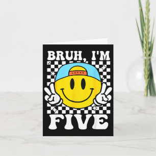 Bruder Ich bin Fünf 5. Geburtstag Groovy Jungen Mä Karte