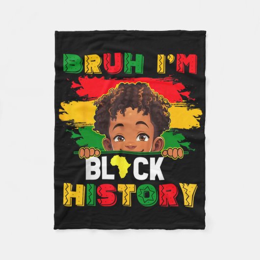Bruder ich bin Schwarze Geschichte Monat Afroameri Fleecedecke (Vorderseite)