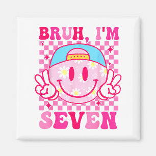 Bruder, ich bin Sieben 7 7. Geburtstag Mädchen Gro Magnet