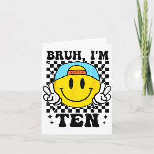 Bruder Ich Bin Zehn 10. Geburtstag Groovy Jungen M Karte