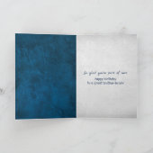 Bruder im Gesetz Birthday Blue Leather Karte (Innenseite)