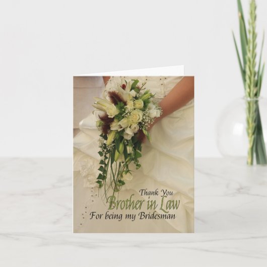 Bruder im Gesetz Bridesman danke (Vorderseite)