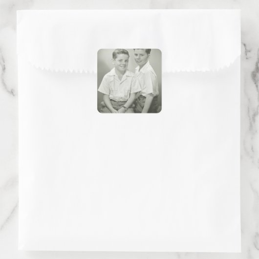 Brüder im Studio Quadratischer Aufkleber (Tasche)