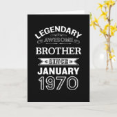 Bruder Januar 1970 50. Geburtstagsgeschenk Karte (Gelbe Blume)