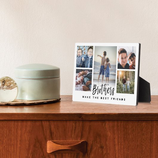 Brüder machen die besten Freunde Foto Collage weiß Fotoplatte