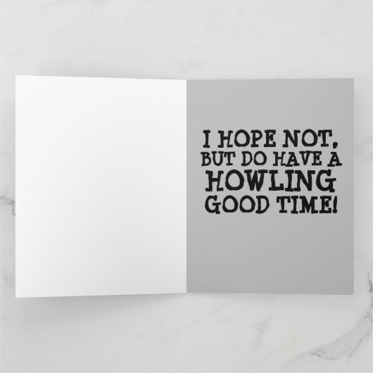 BRUDER ODER TYP FRIEND FUNNY WEREWOLF BIRTHDAY CAR KARTE (Innenseite)