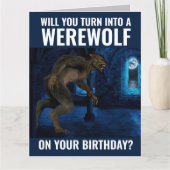 BRUDER ODER TYP FRIEND FUNNY WEREWOLF BIRTHDAY CAR KARTE (Vorderseite)