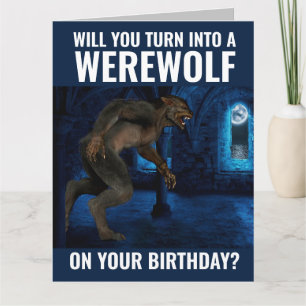 BRUDER ODER TYP FRIEND FUNNY WEREWOLF BIRTHDAY CAR KARTE