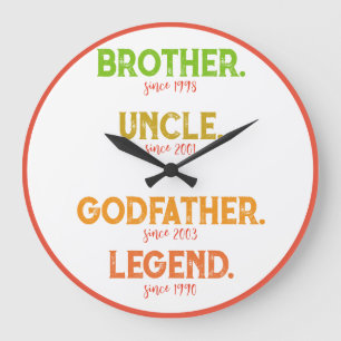Bruder Onkel Pate Legende Seit Jahr Große Wanduhr