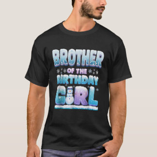 Bruder passende Geburtstags Mädchen Winter Schneef T-Shirt