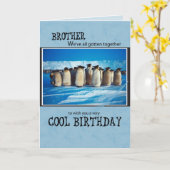 Bruder Pinguin der Gruppe Geburtstag Karte (Gelbe Blume)