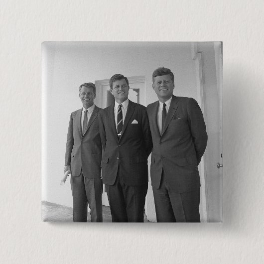 Brüder, Präsident John Kennedy, Robert und Ted Button (Vorderseite)