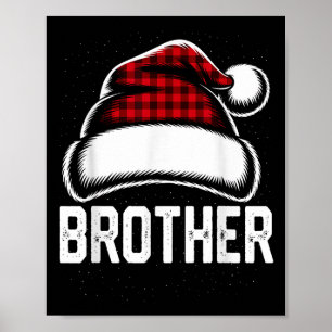 Bruder Santa Red Kariert Weihnachtsfamilie Matchin Poster