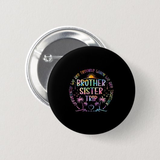 Bruder Schwester Matching Gefärbte Krawatte Bruder Button (Vorne & Hinten)