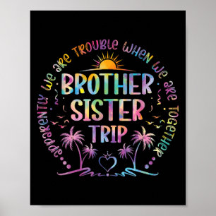 Bruder Schwester Matching Gefärbte Krawatte Bruder Poster