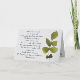 Bruder Schwester Sentimentales Gedicht Geschwister Karte