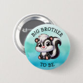 Bruder sein | Woodland Creatures Babydusche Button (Vorne & Hinten)