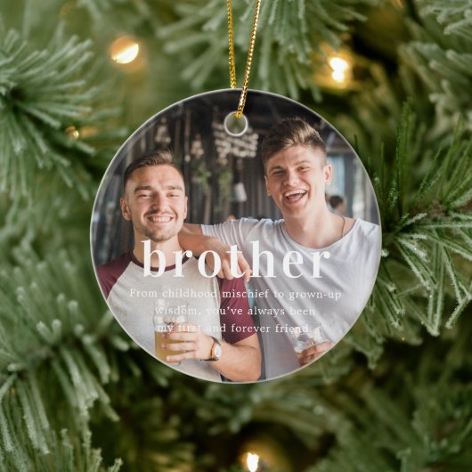 Bruder | Sentimental Foto Keepake Weihnachten Keramik Ornament (Baum)