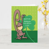 Bruder, St. Patrick's Day Monkey mit Kleeblatt Karte (Gelbe Blume)