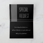 BRUDER - Trauzeuge - Schwarze und Silberne Karos Einladung (Innenseite)