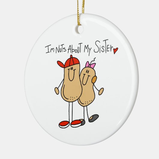 Brüder über meine Schwester Keramik Ornament (Links)