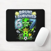 Bruder überlebte 6-7 8 Fußball Lustig 8. Geburtsta Mousepad (Mit Mouse)