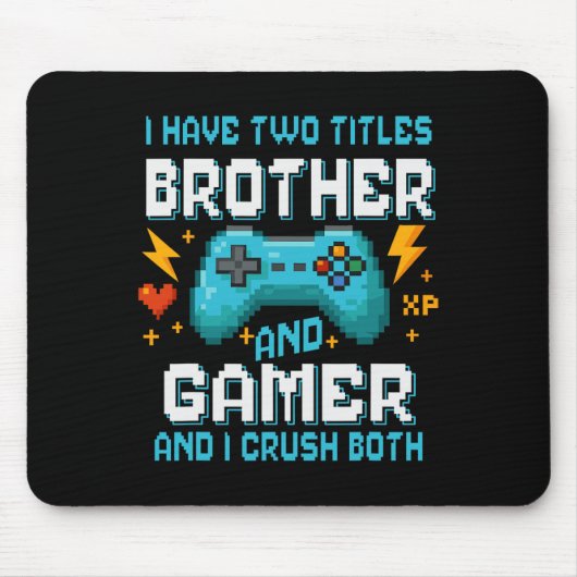 Bruder und Gamer Pixel Konsole Videospiel Player G Mousepad (Vorne)