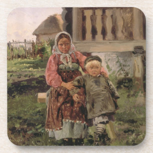 Bruder und Schwester, 1880 Getränkeuntersetzer