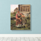 Bruder und Schwester, 1880 Leinwanddruck (Insitu (Holzboden))