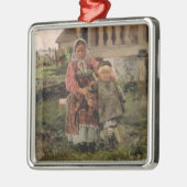 Bruder und Schwester, 1880 Silbernes Ornament (Links)