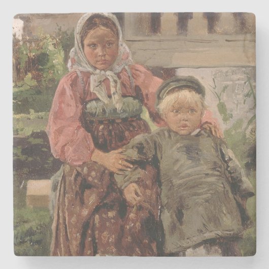 Bruder und Schwester, 1880 Steinuntersetzer (Vorderseite)