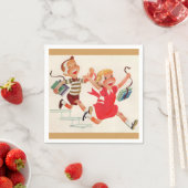 Bruder und Schwester auf dem Weg zur Schule Serviette (Beispiel)