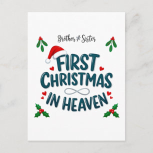 Bruder und Schwester erstes Weihnachten im Himmel Postkarte