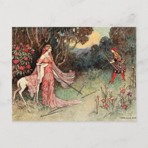 Bruder und Schwester Grimm - Warwick Goble Märchen Postkarte