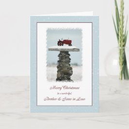 Bruder und Schwester im Jura Weihnachtslehrer Feiertagskarte