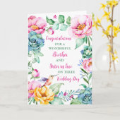 Bruder und Schwester im Jurastudium Glückwünsche Karte (Gelbe Blume)