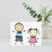 Bruder und Schwester Postkarte (Stehend Vorderseite)