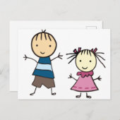 Bruder und Schwester Postkarte (Vorne/Hinten)