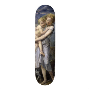 Bruder und Schwester Skateboard