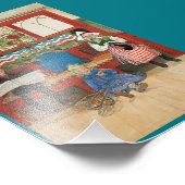 Bruder und Schwester spielen Mama und Papa Fotodruck (Ecke)