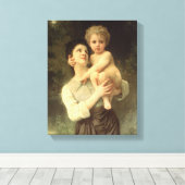 Bruder und Schwester von William Adolphe Bouguerea Leinwanddruck (Insitu (Holzboden))