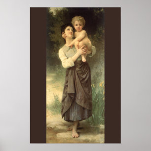 Bruder und Schwester von William Adolphe Bouguerea Poster