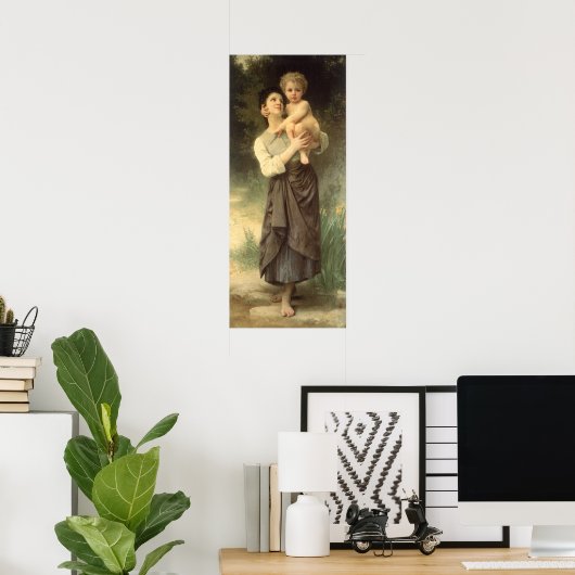 Bruder und Schwester von William Adolphe Bouguerea Poster (Heimbüro)