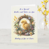 Bruder und Schwiegervater Osterchick Grapevine Karte (Gelbe Blume)